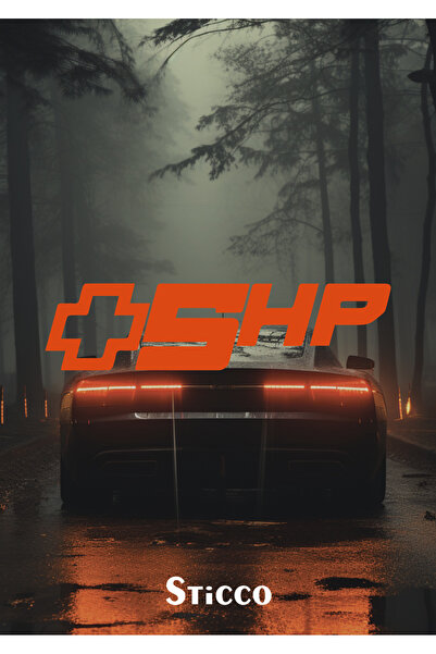 Sticco +5Hp Writing Jdm Car-Motorcycle Windshield Mirror Sticker Decal 15X6Cm