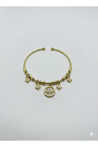 Zenska Jewelry Kuzey Yıldızı Charm Altın Renk Kelepçe