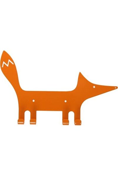 e-Eunoia Art Cuier metalic cu 4 cârlige Marnelly, model Fox, portocaliu, 30x1...