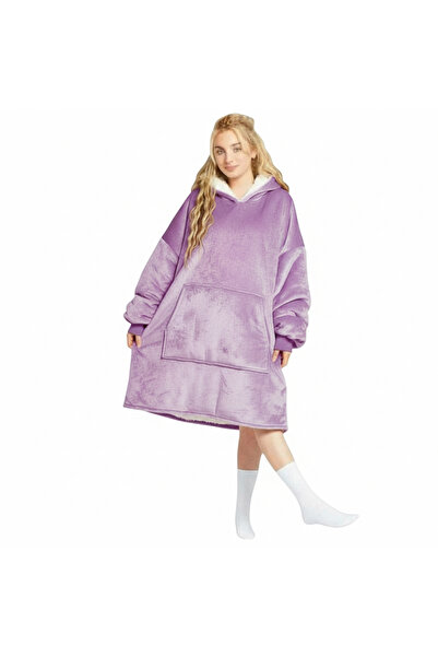 DEEBCO Huggle Hoodie with sleeves and sweatshirt, one size fits all - Purple