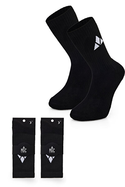 MGC جوارب رياضية سوداء من قطعتين D خياطة مخفية قابلة للتنفس ومضادة للانزلاق لكرة القدم وكرة السلة والتنس واليوجا والتمارين الرياضية