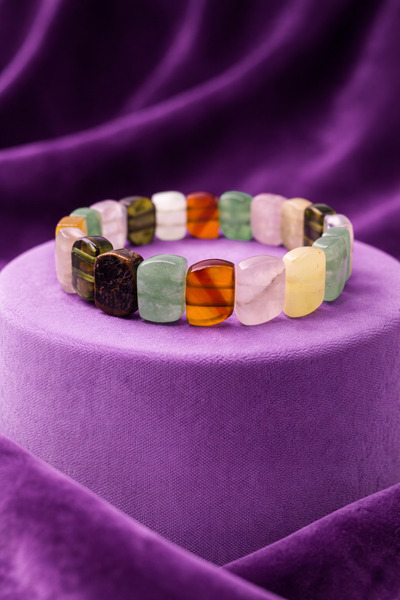 İyyaKee Natural Stone Chakra Bracelet Energy Balancing Handmade Stretchy Women Bracelet