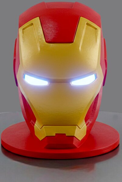 ZyroX Store DEMİR ADAM Marvel Ironman Tasarımlı Beyaz Işıklı Masa Lambası İle...