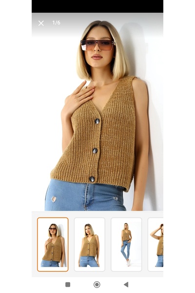 Esperar Vestă tricotată cu 3 nasturi pentru femei