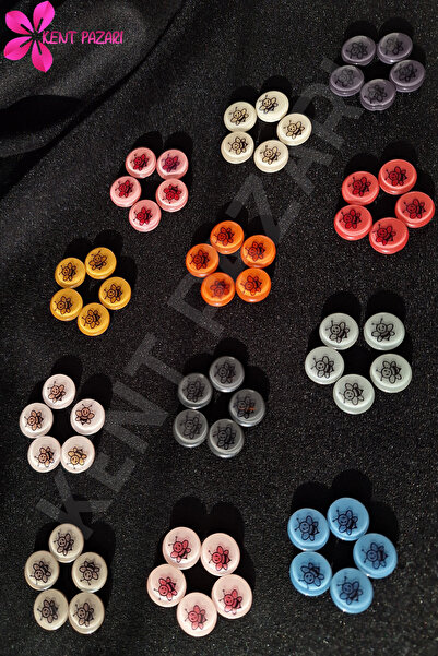 Kent Pazarı Baby Vest Button 6 Colors 30 Pieces 14 mm
