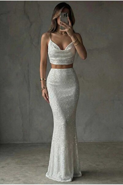 Vavelsa Payet kumaş maxi ikili elbise