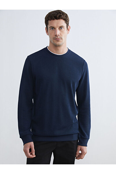 LC Waikiki سترة رجالية ذات رقبة دائرية باللون الأزرق الداكن