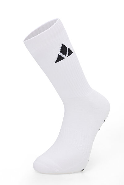 MGC Spor 3-Pack White Stitch-Free Toe Breathable Non-Slip Sole Socks for Football, Basketball, Tennis, Yoga, Plates