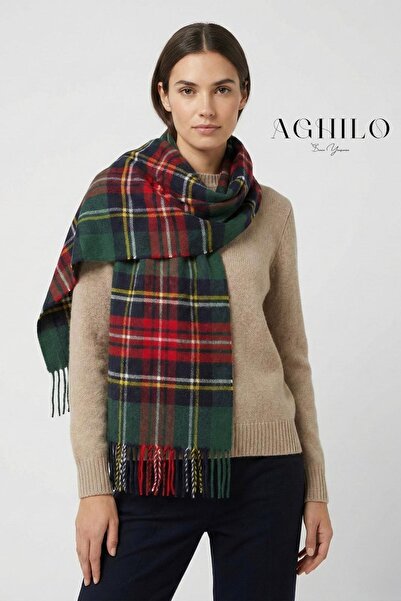 Aghilo Eșarfă de damă cu model în carouri 180x35 cm |   Şal de iarnă moale şi uşor