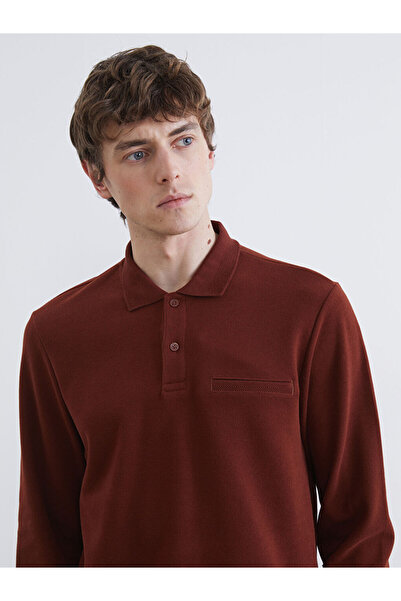 LC Waikiki Brown Polo Neck Men's Sweatshirt
