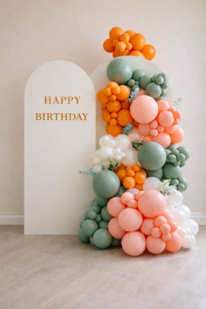 Balonsan Balloon Set 120 Pieces (Pink-Eucalyptus-Orange-White)