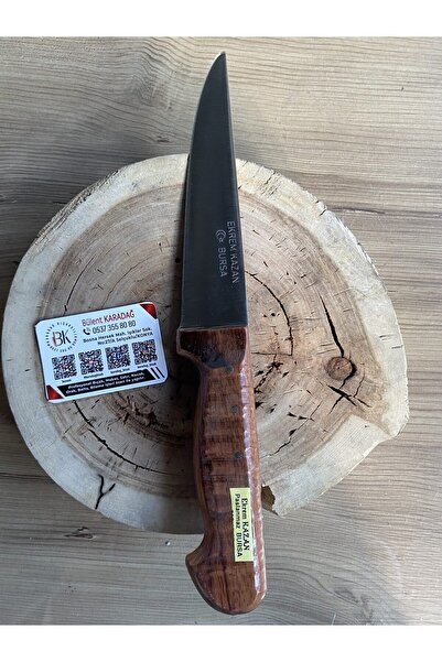 Karadağ Ekrem Kazan Kahverengi Kasap Bıçağı 15 cm – Ustalığın Zarafeti, Keski...