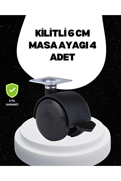 Fırsatkolik عجلة قابلة للقفل مقاس 6 سم، 4 قطع متوافقة مع طاولة القهوة والمعدات