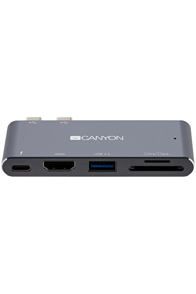 CANYON Stație de andocare CNS-TDS05DG, 5 porturi, USB-C, aluminiu