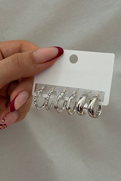 Lavian Accessories Gold 6’lı Klasik Küpe Seti