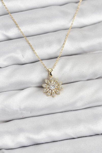 Skygo قلادة نسائية على شكل زهرة بلون ذهبي نحاسي - TJ-BKO10805
