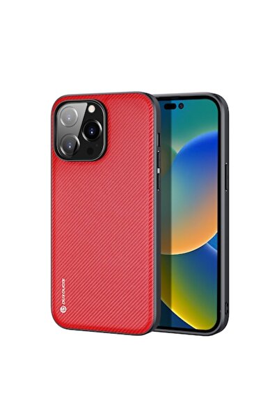 e-Eunoia Art Husa DUX DUCIS Fino pentru Apple iPhone 14 Pro, Rosie