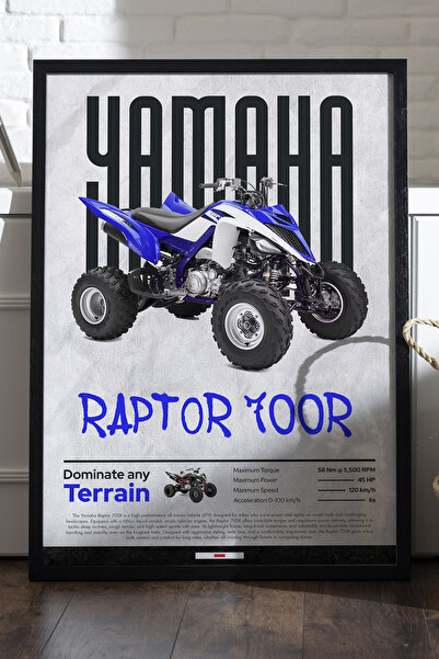 Duvarda Poster cu cadru din lemn negru Yamaha Raptor 700R, pictură decorativă...