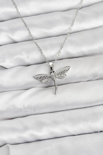 Epilons سلسلة فولاذية 316L فضية اللون على شكل اليعسوب للنساء - TJ-BKO10762 ZE...