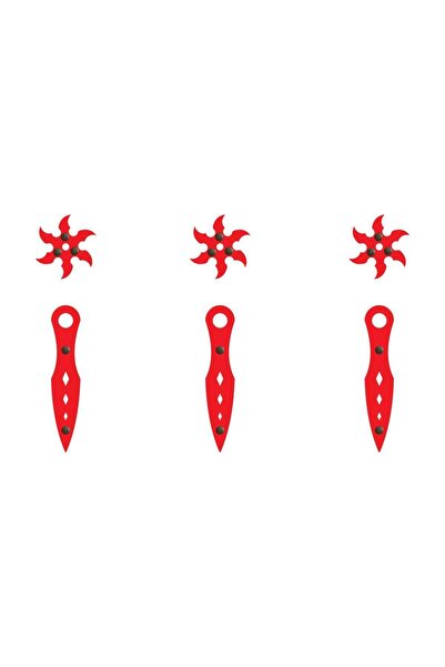 Saatistan Ahşap Samuray Naruto Seti ve Ninja Yıldızı, Fırlatma Bıçağı Kunai 3'lü