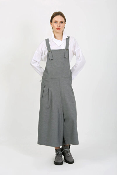 DES CONCEPT Kadın Bol Paça Cepli Salopet Tulum