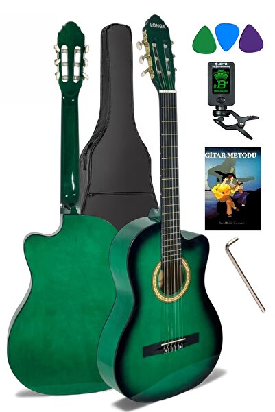 Arriva Longa Kesik Kasa Klasik Gitar Seti Yeşil