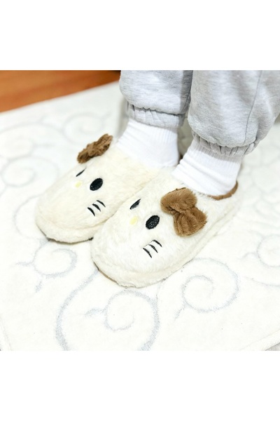 Hello Kitty Peluş Panduf Ev Terliği Tüylü Yumuşak Tabanlı Çocuk