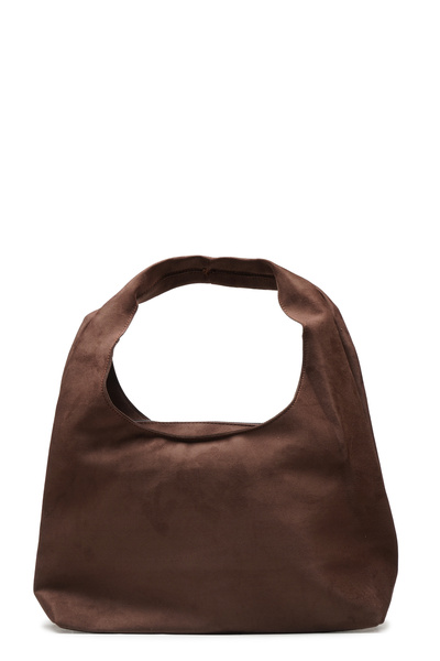 LOTUSVİE Kadın Kahverengi Süet Minimalist Hobo Omuz Çantası