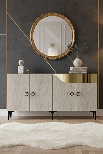 YUMEDİ DESİGN KA1514BTG - İVELİNA KONSOL, TV SEHPASI, ÇOK AMAÇLI DOLAP ve KAH...