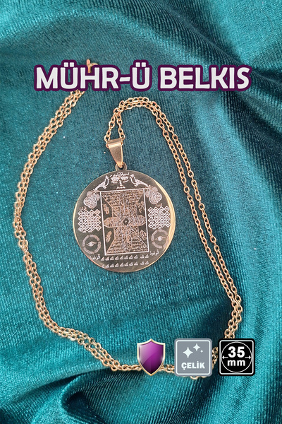 Miss TBee 🙏 Mühr-Ü Belkıs Talisman Steel Necklace 🎨   Gold Color