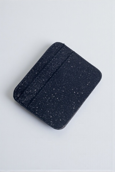 dericom Kadın Simli Siyah Kartlık – İnce Tasarım, 4 Kart Bölmeli