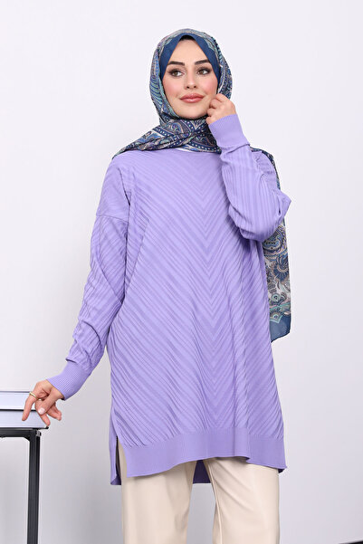 İmajButik Lilac Cold Yarn Mercerized Knitwear Tunic