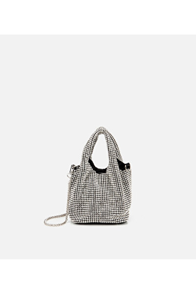 Hotiç Kadın Siyah Taşlı Portföy Çanta