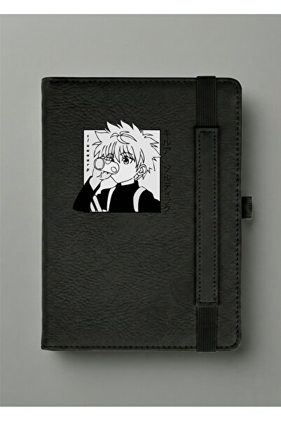 BSE A5 Black Leather Notebook - Killua Zoldyck (Manga) - Stylish Hunter X Hunter Notebook