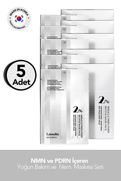 Lamelin NMN VE PDRN İçeren Yoğun Bakım Maske Seti 5 Adet NMN+ PDRN BIOTOX Mas...