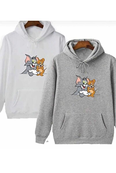 YRN COLLECTION للجنسين النساء الرجال توم جيري مطبوعة عاشق زوجين مزيج كبير الح...