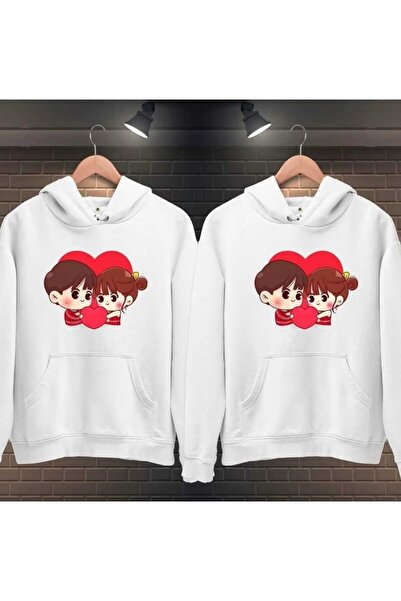 YRN COLLECTION Uniszex női férfi piros szív szerelem nyomtatott szerető pár k...