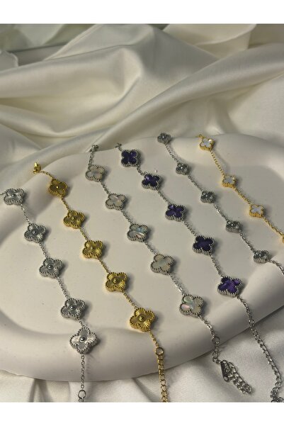 stainles steel Paslanmaz Çelik Gold ve Silver 6'lı Yonca Bileklik Seti