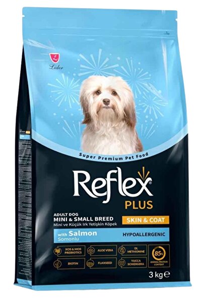 Reflex plus mini adult 3kg somonlu skin coat hipoalerjenik deri tüy sağlığı u...
