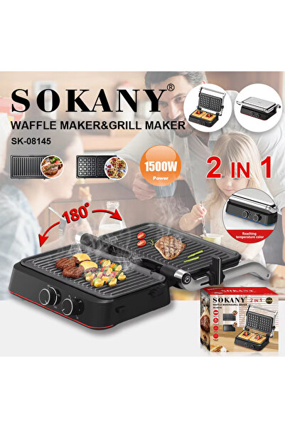 SOKANY Waffle Maker and Electric Grill ,1500W