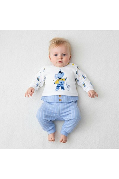 SeaBubbles Elephant Embroidered Baby Boy Suit