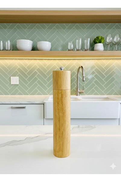 YAKUT 25 cm Bambu Baharat Öğütücü ve Manuel El Değirmeni