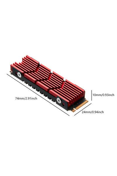 Choice5 مشتت حراري أحمر من نوع M.2 SSD NVMe، مشتت حراري M2 2280 SSD HDD، مشتت حراري من الألومنيوم مع سيليكون حراري