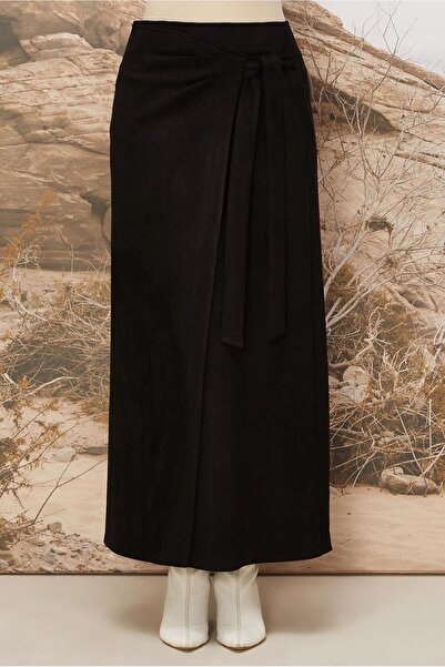 Alvina Suede Skirt with Belt Detail 60725