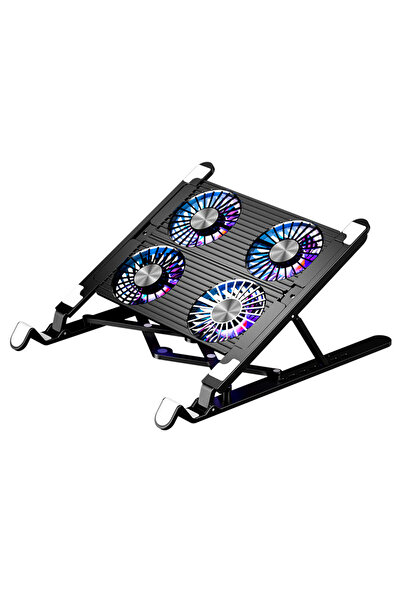 Choice3 قاعدة تبريد كمبيوتر محمول سوداء من مادة ABS مزودة بأربعة مراوح، قابلة...