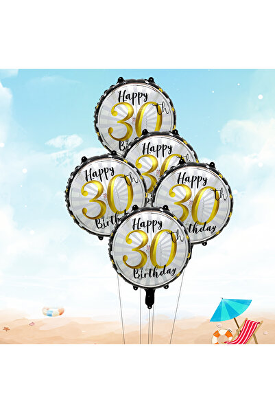 Choice 5 قطع من البالونات مقاس 18 بوصة لأعياد الميلاد 30 و40 و50 و60، زينة حف...