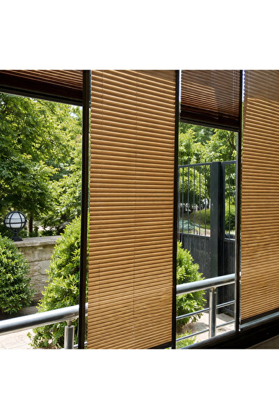 PerdoRa Home Kahverengi Katlanabilir Cam Balkon PVC Plise Perde - ev, ofis pe...