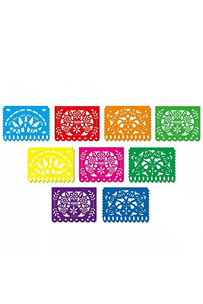 Choice8 6 هدايا تذكارية لحفلات ذات طابع مكسيكي، لافتة مربعة مزخرفة، أعلام من ...