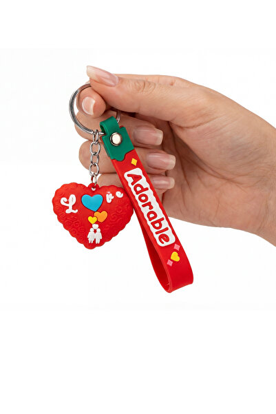 shop Heart Shaped Red Pvc Keychain – Eco-Friendly, Gift Valentine's Day
