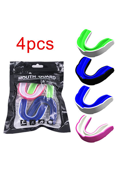 MOJOYCE واقي فم للتدريب على القتال بأربعة ألوان، واقي لثة للملاكمة، تصميم قصة...